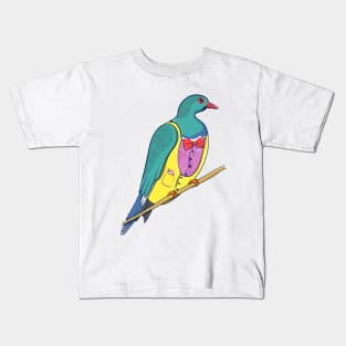 WOOD PIGEON wearing a suit Kids T-Shirt